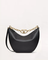 VLOGO MOON MEDIUM GRAINY CALFSKIN HOBO BAG WITH CHAIN Features