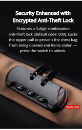 Ouchlove Anti-Theft Sling Bag with Combination Lock – High-Capacity Shoulder Bag for Business and Commuting