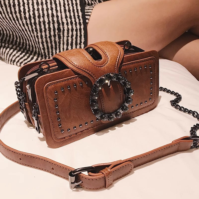 Ouchlove Women’s Vintage Studded Crossbody Bag