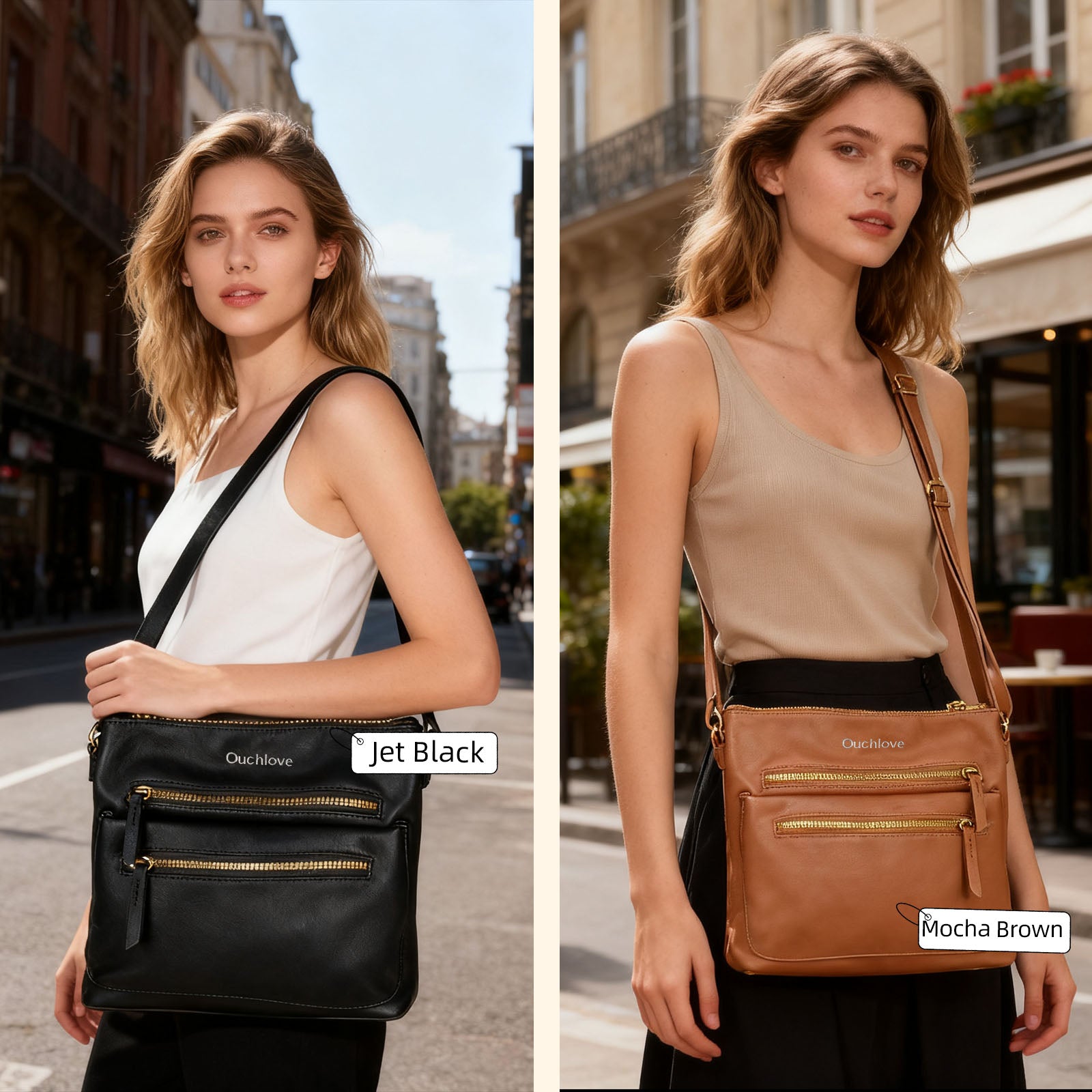 Ouchlovebag Large capacity women's functional crossbody bag