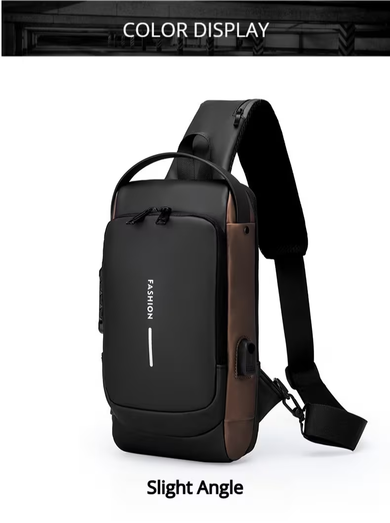 Ouchlove Anti-Theft Sling Bag with Combination Lock – High-Capacity Shoulder Bag for Business and Commuting