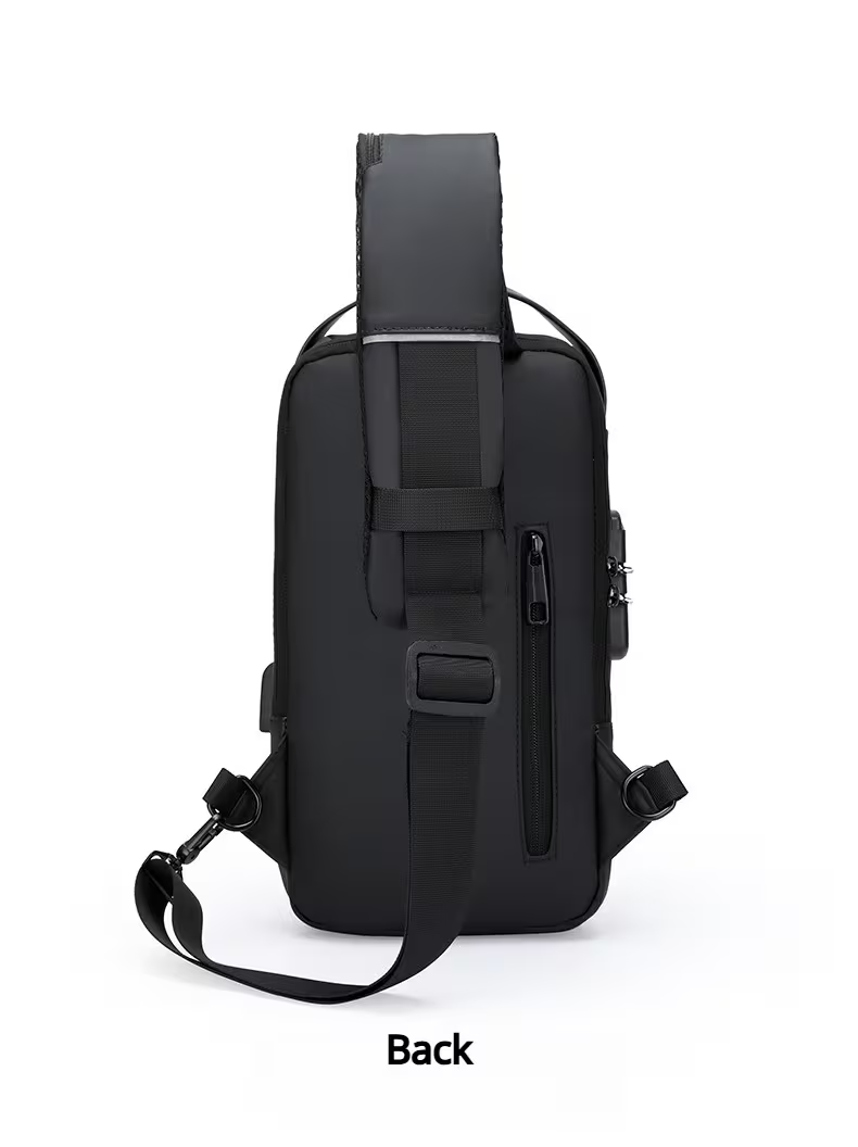 Ouchlove Anti-Theft Sling Bag with Combination Lock – High-Capacity Shoulder Bag for Business and Commuting