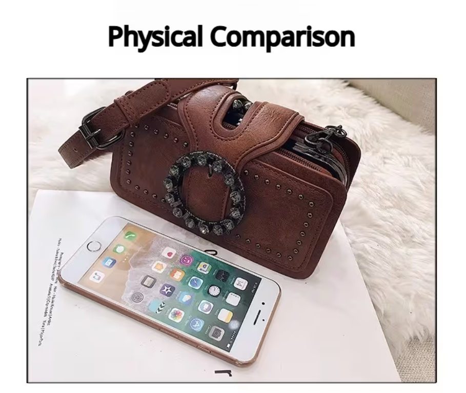 Ouchlove Women’s Vintage Studded Crossbody Bag