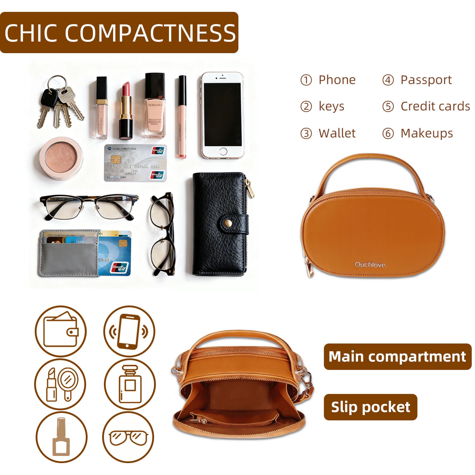 Ouchlovebag Women Fashion Crossbody Bag