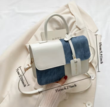 Ouchlove Women’s Color-Block Handbag, Mini Two-Tone Tote & Crossbody Bag