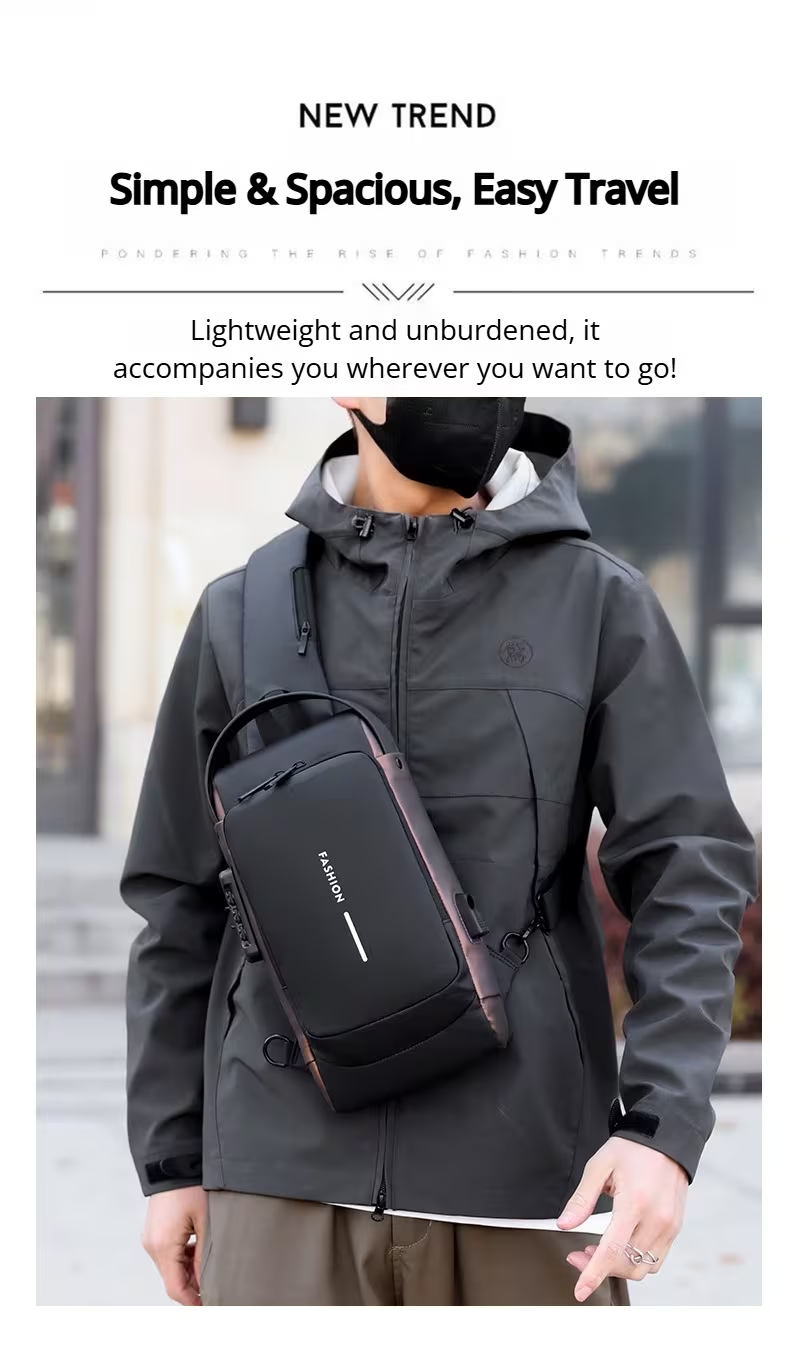 Ouchlove Anti-Theft Sling Bag with Combination Lock – High-Capacity Shoulder Bag for Business and Commuting