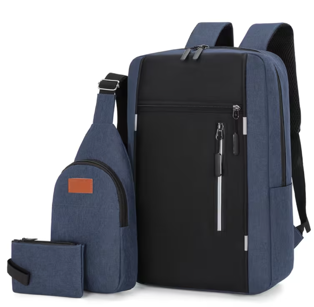 Ouchlove Men’s 3-Piece Shoulder Bag Set – Large-Capacity, Water-Resistant Laptop Shoulder Bag