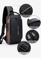 Ouchlove Anti-Theft Sling Bag with Combination Lock – High-Capacity Shoulder Bag for Business and Commuting