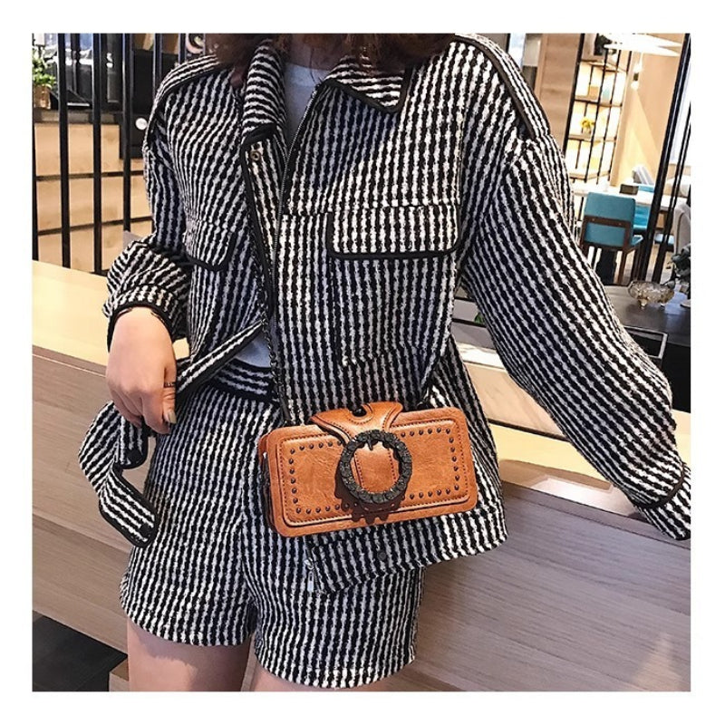 Ouchlove Women’s Vintage Studded Crossbody Bag