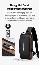 Ouchlove Anti-Theft Sling Bag with Combination Lock – High-Capacity Shoulder Bag for Business and Commuting