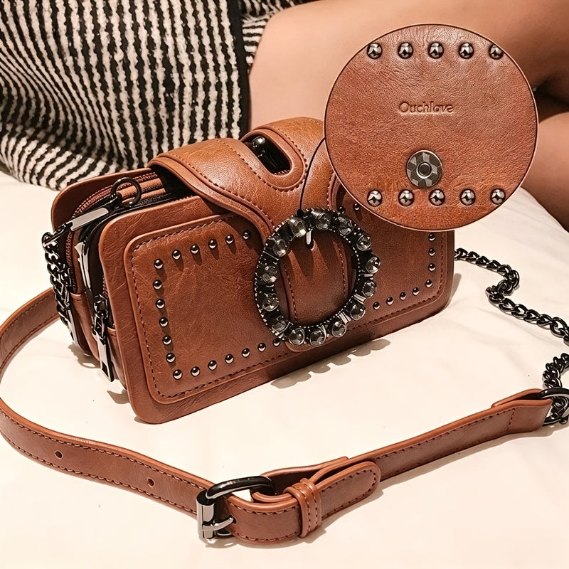 Ouchlove Women’s Vintage Studded Crossbody Bag